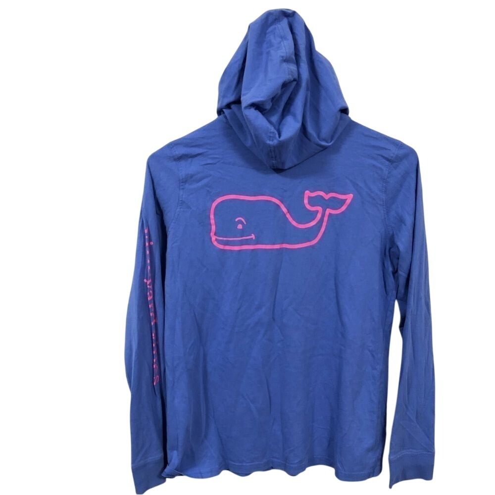 Vineyard Vines long sleeve sub whale tee hooded T-shirt women SIZE XS - Picture 1 of 9